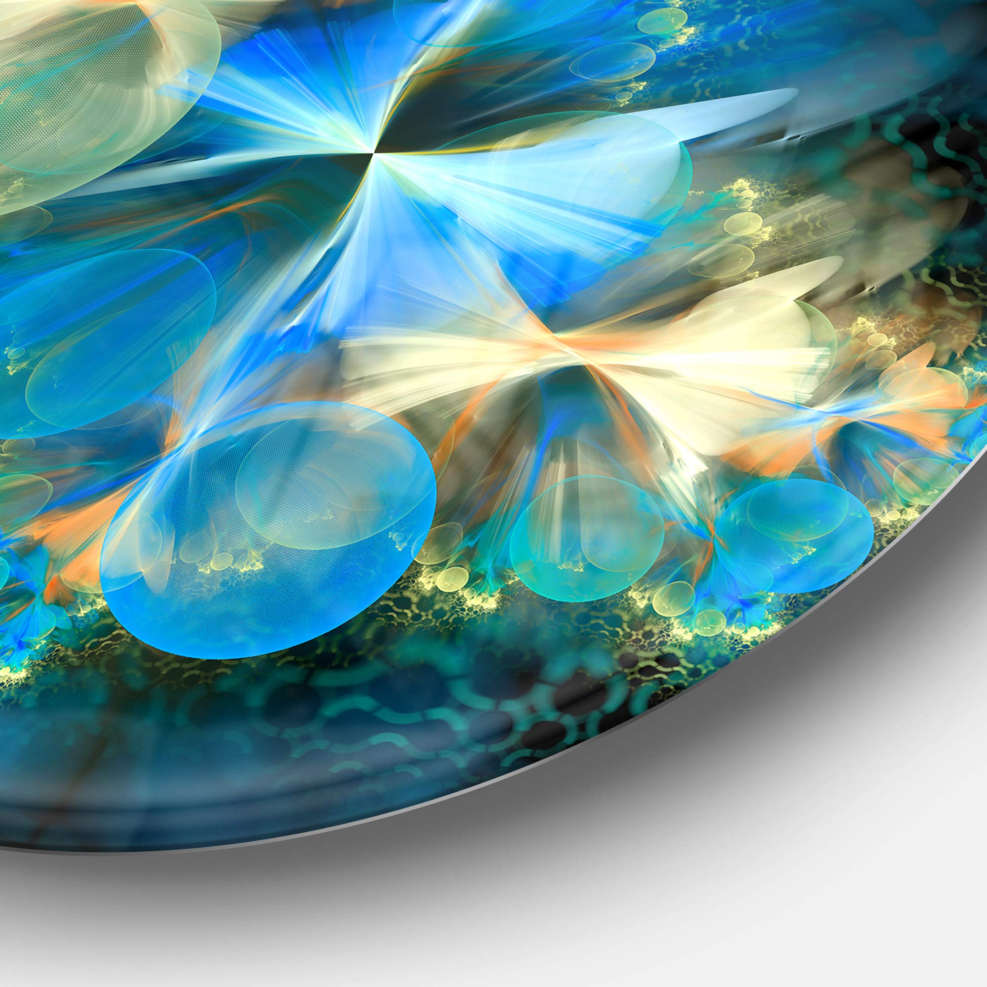 Amazon.co.jp: Designart フラクタル 3D ブルーバブル 抽象的 大型